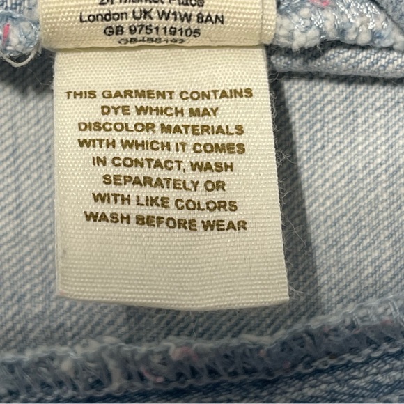 Free People Faded Denim Mini Skirt w/ 7 Snaps on Front Size 2 - Picture 5 of 7